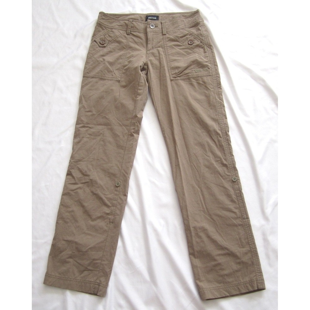 Marmot Womens Tan Khaki Cargo Hiking Pants Size 6 Roll Up Utility Outdoor(WP552)